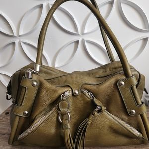 Salvatore Ferragamo sage green leather handbag
